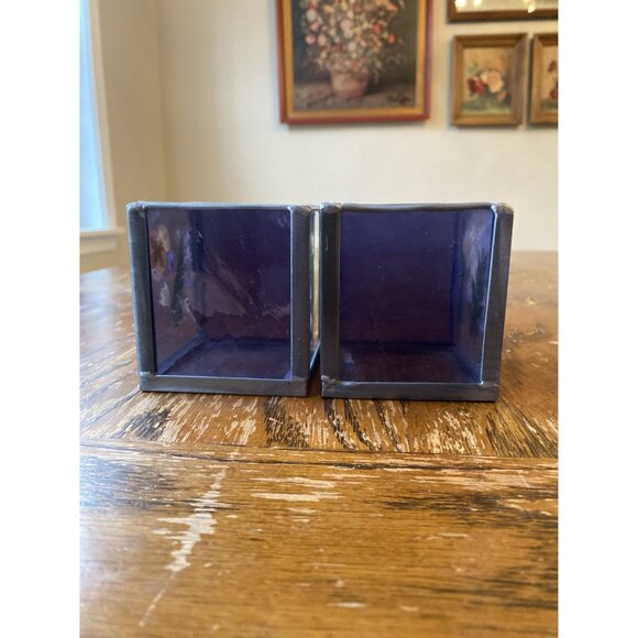 Boho Pressed Flower Stained Glass Candle Votives Set Of 2 - Picture 3 of 8